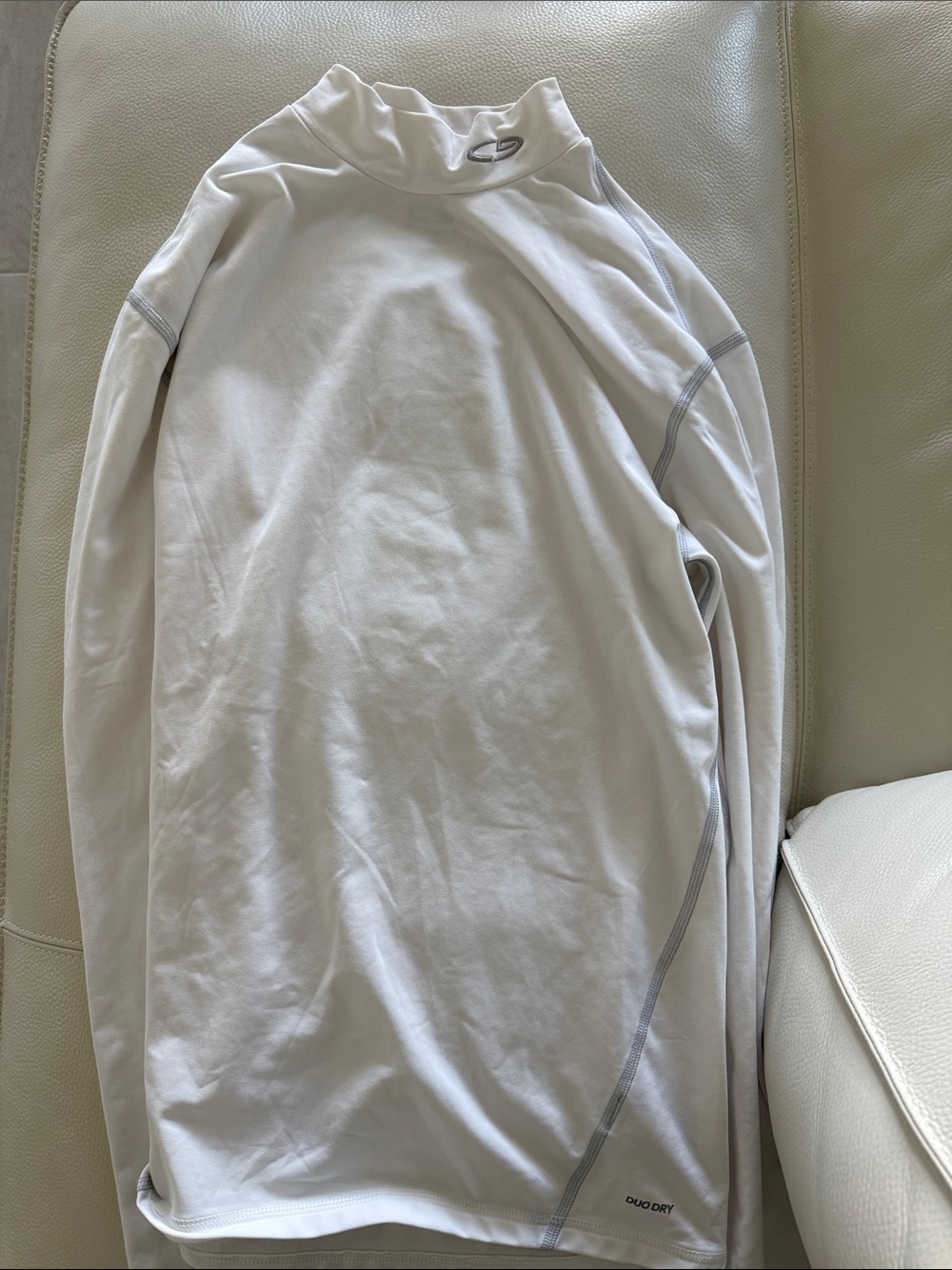 Champion White Long-Sleeve Athletic Mock Neck Shirt
